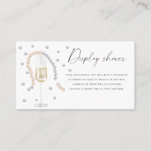 真珠&プロセッコ – ディスプレイシャワー エンクロージャーカード (正面)
