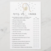 真珠，プロセッコ – 上または下ブライダルシャワーゲーム (正面)