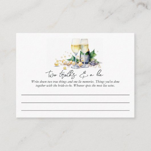 真珠&プロセッコ「二つの真理と嘘」ブライダルゲーム エンクロージャーカード (正面)