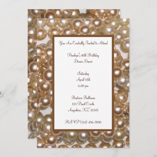 真珠 招待状 (正面/裏面)