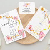 真珠、花びら+プロセッコ | 花びらブライダルシャワー 招待状