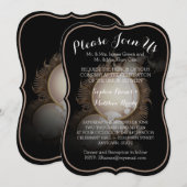 真珠（黒） 招待状 (正面/裏面)
