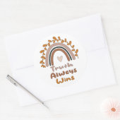 真理は常に虹感動的を勝ち取る ラウンドシール (封筒)