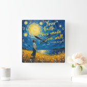 真理を信ずれば自由になる スクエア壁時計 (ホーム)