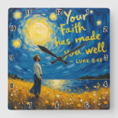 真理を信ずれば自由になる スクエア壁時計 (正面)