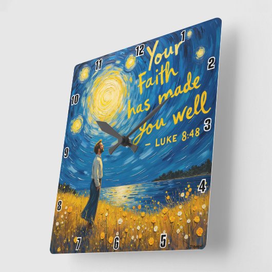 真理を信ずれば自由になる スクエア壁時計 (傾斜)