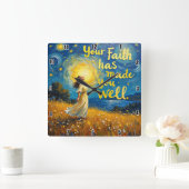 真理を信ずれば自由になる スクエア壁時計 (ホーム)