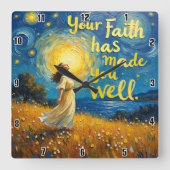 真理を信ずれば自由になる スクエア壁時計 (正面)