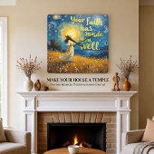 真理を信ずれば自由になる スクエア壁時計