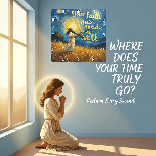 真理を信ずれば自由になる スクエア壁時計