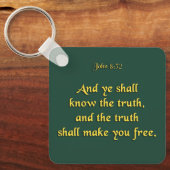 真理キーチェーン – ヨハネ8:32 キーホルダー (正面)