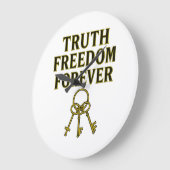 真理、自由、永遠 ラージ壁時計 (傾斜)