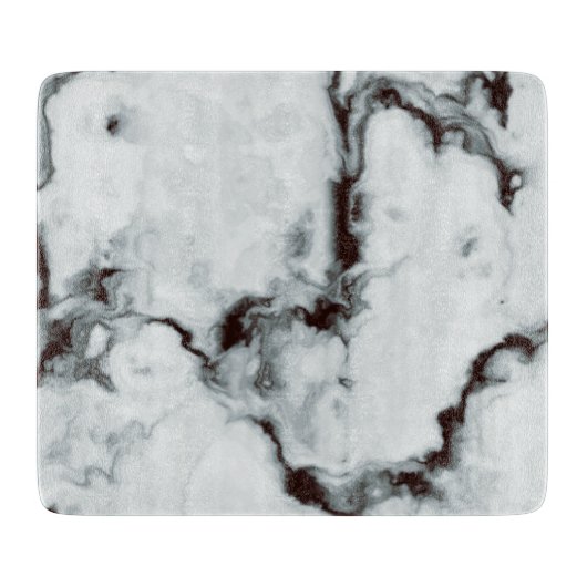 真白大理石テクスチャ黒ダイカスタマイズ(True White Marble Texture blac カッティングボード (正面)