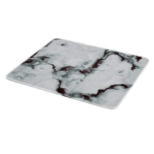 真白大理石テクスチャ黒ダイカスタマイズ(True White Marble Texture blac カッティングボード (角)