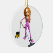 真空を使った漫画の女性 セラミックオーナメント (右)