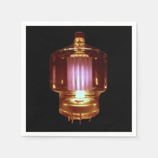 真空白熱［赤熱］光を放つ管を送る スタンダードカクテルナプキン (正面)