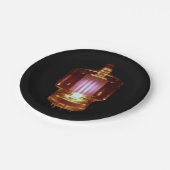 真空白熱［赤熱］光を放つ管を送る ペーパープレート (アングル)