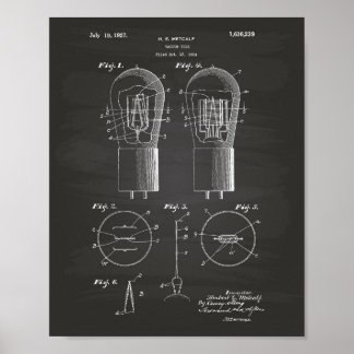 真空管1927 Patent Art Chalkboard ポスター
