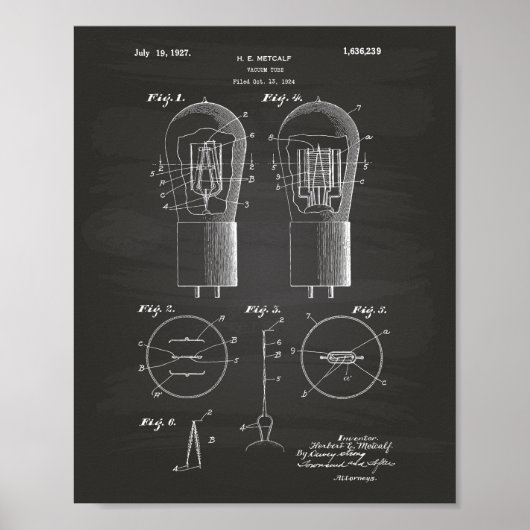 真空管1927 Patent Art Chalkboard ポスター (正面)