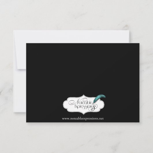 真紅と黒のダマスク・ゴシック応答カード 招待状 (裏面)