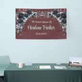 真紅のゴシック ブラック フラワーブライダルシャワー 横断幕 (トレードショー)