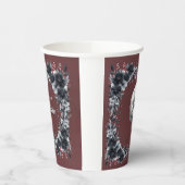 真紅のゴシック ブラック フローラル ブライダル シャワー 紙コップ (左)