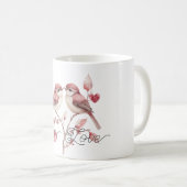 真紅のハート 真実の愛の鳥たち コーヒーマグカップ (正面右)