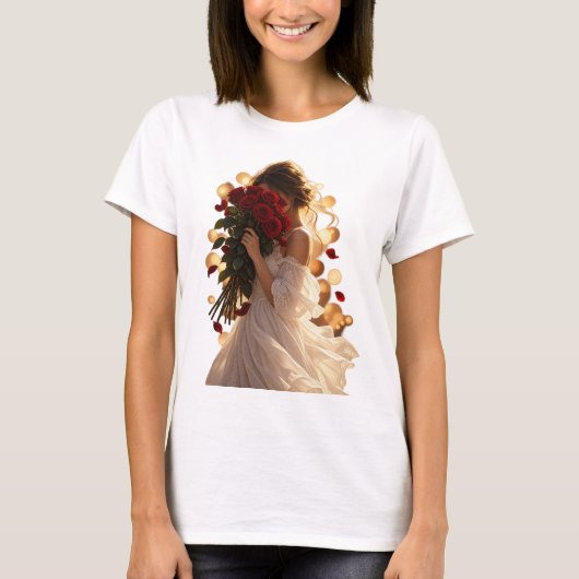 真紅のバラのささやき Tシャツ (正面)