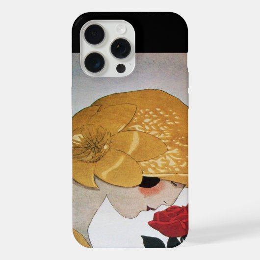 真紅のバラの女性 iPhoneケース (裏面)