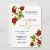 真紅のバラの花 ウェディング インビテーション (正面)