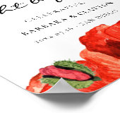 真紅のポピー 水彩画 おやすみ前の歓迎 ポスター (角)