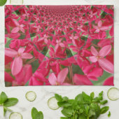 真紅の万華鏡: 血のような乳草の花のアート キッチンタオル (折り畳み)