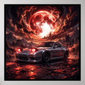 真紅の月下のマツダRX7 FC ポスター (正面)