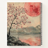 真紅の月 湖畔の水墨画 ノートブック (裏面)