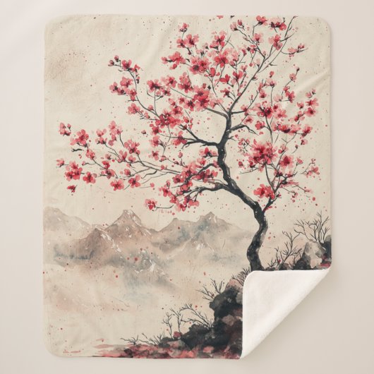 真紅の桜山の静けさ (1) シェルパブランケット (正面)