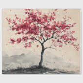 真紅の桜山の静けさ (2) ラッピングペーパー (フラット)