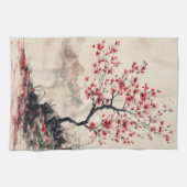 真紅の桜山の静寂 (1) キッチンタオル (横)