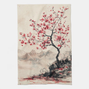 真紅の桜山の静寂 (1) キッチンタオル