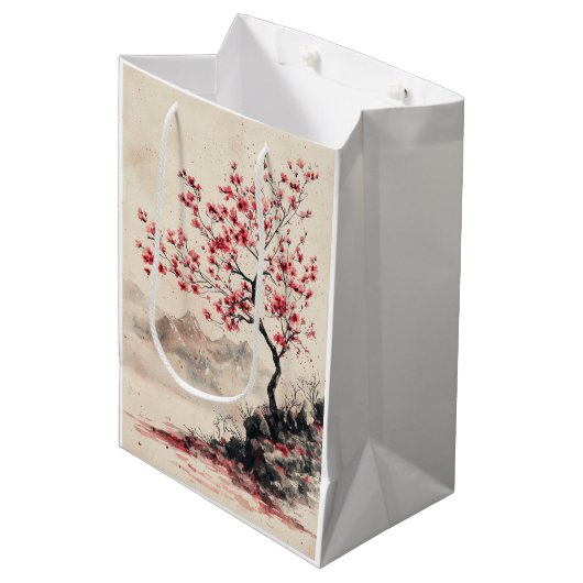 真紅の桜山の静寂 (1) ミディアムペーパーバッグ (正面アングル)