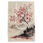 真紅の桜山の静寂 (1) ミディアムペーパーバッグ (裏面)