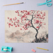 真紅の桜山の静寂 (1) 薄葉紙 (クラフト)