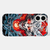 真紅の炎の伝説のドラゴンの頭 Case-Mate iPhoneケース (裏面 (横))