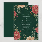 真紅の芙蓉の森の結婚式 招待状 (正面/裏面)