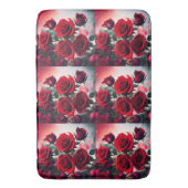 "真紅の薔薇の花束：情熱のブーケ" バスマット (正面縦)