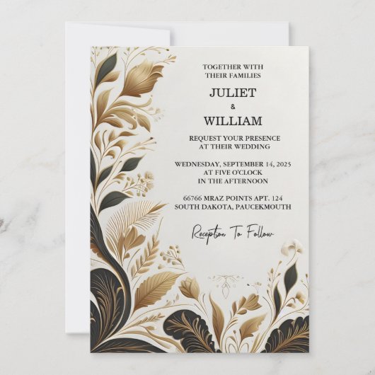 真素朴にフィエスタフローラスペインのバラ結婚ズ 招待状 (正面)