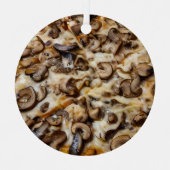 真菌のクリスマスを!きのこおもしろいのピザパン メタルオーナメント (正面)