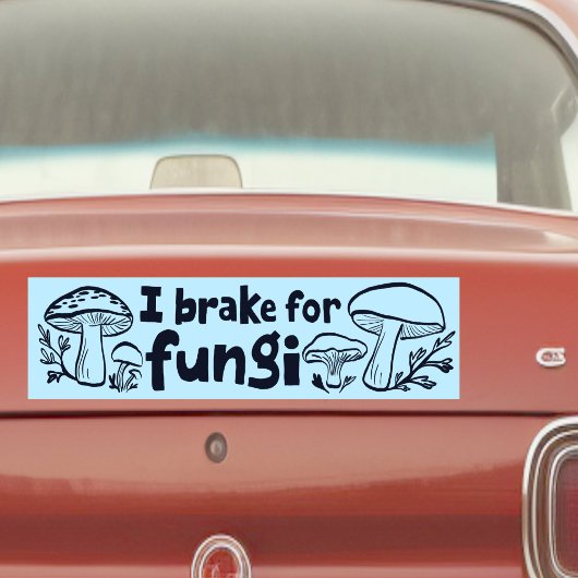 真菌のブレーキかわいいキノコの加工自然 バンパーステッカー