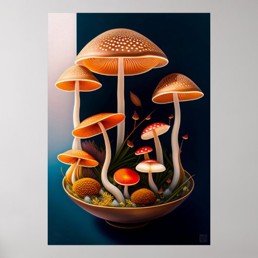 真菌の絵画キャンバス印刷 ポスター (正面)