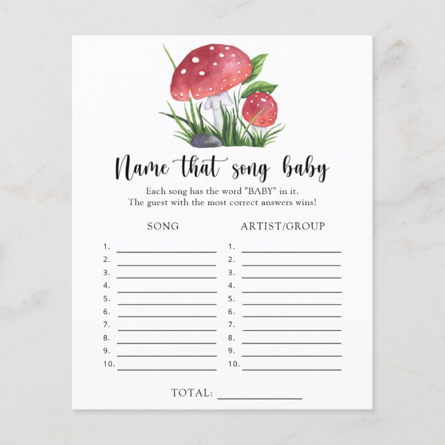 真菌の赤ちゃんシャワー名は、ベビー歌 (正面)