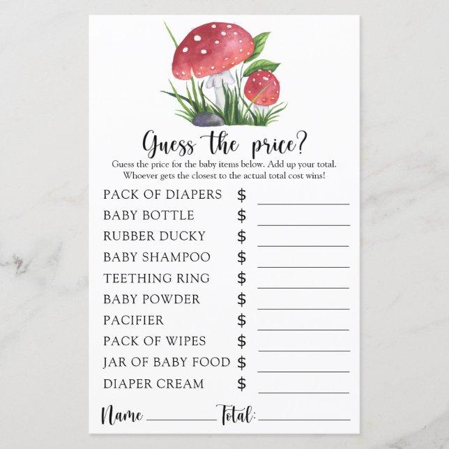真菌の赤ちゃんシャワー – 価格を推測！ゲーム (正面)